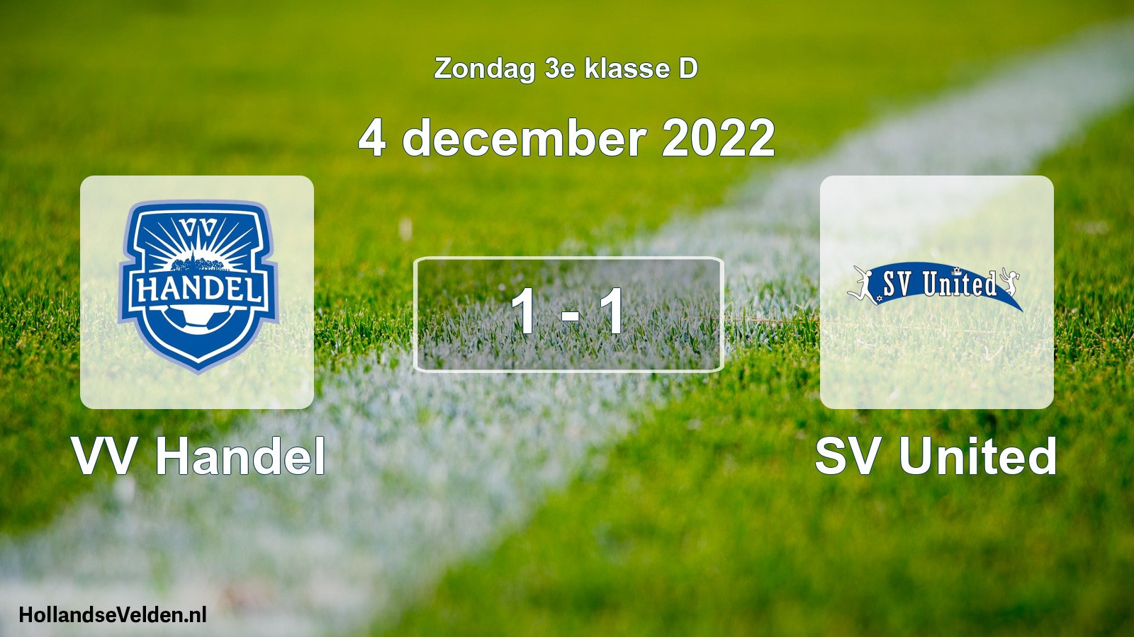 Total number of matches played: VV Handel - SV United 1 - 1 (4 December 2022)