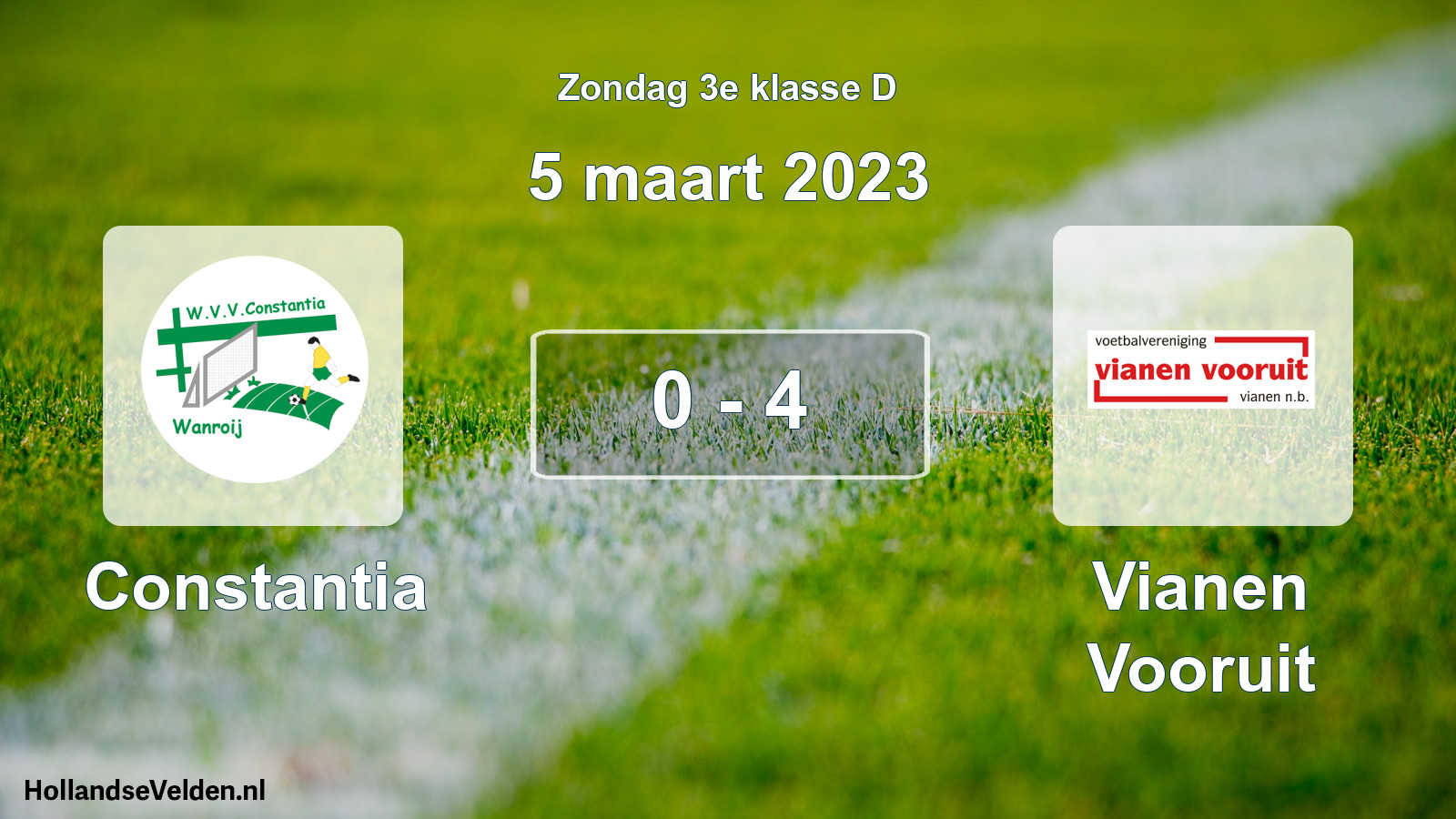 Total number of matches played: Constantia - Vianen Vooruit 0 - 4 (5 March 2023)