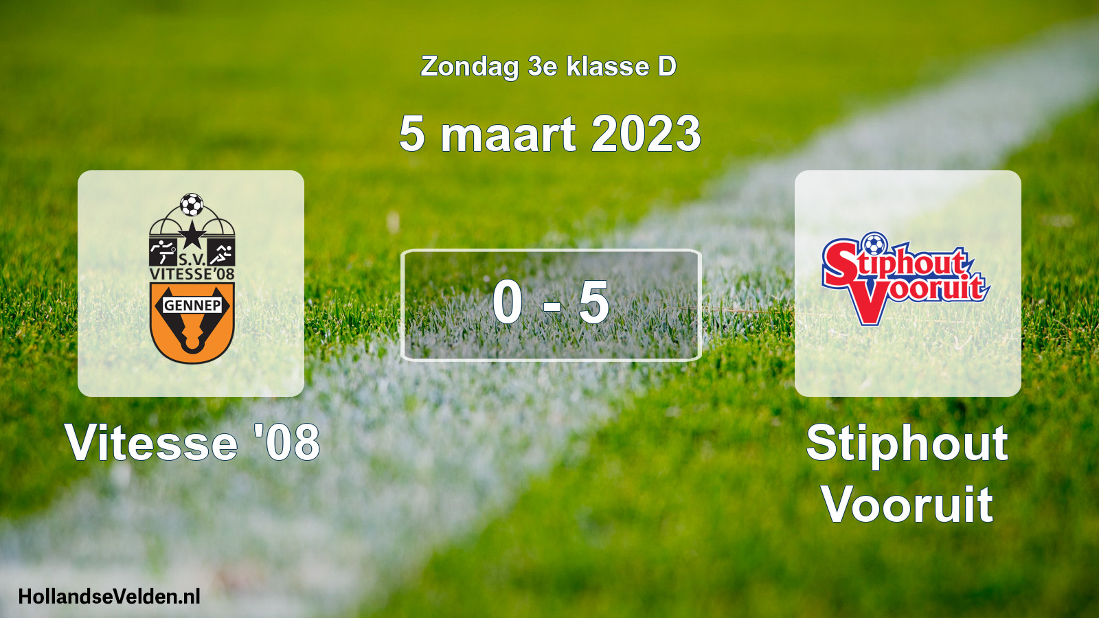 Total number of matches played: Vitesse '08 - Stiphout Vooruit 0 - 5 (5 March 2023)