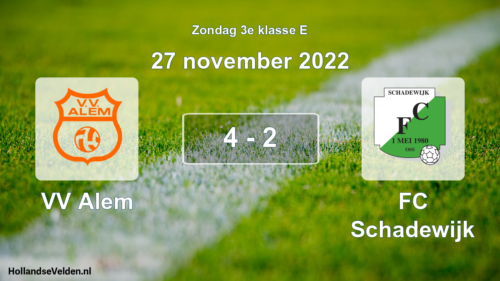 Total number of matches played: VV Alem - FC Schadewijk 4 - 2 (27 November 2022)