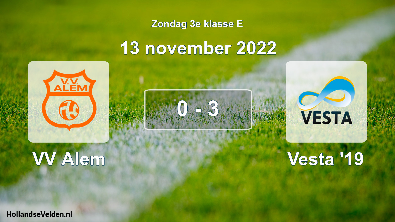 Total number of matches played: VV Alem - SSA Vesta '19 0 - 3 (13 November 2022)
