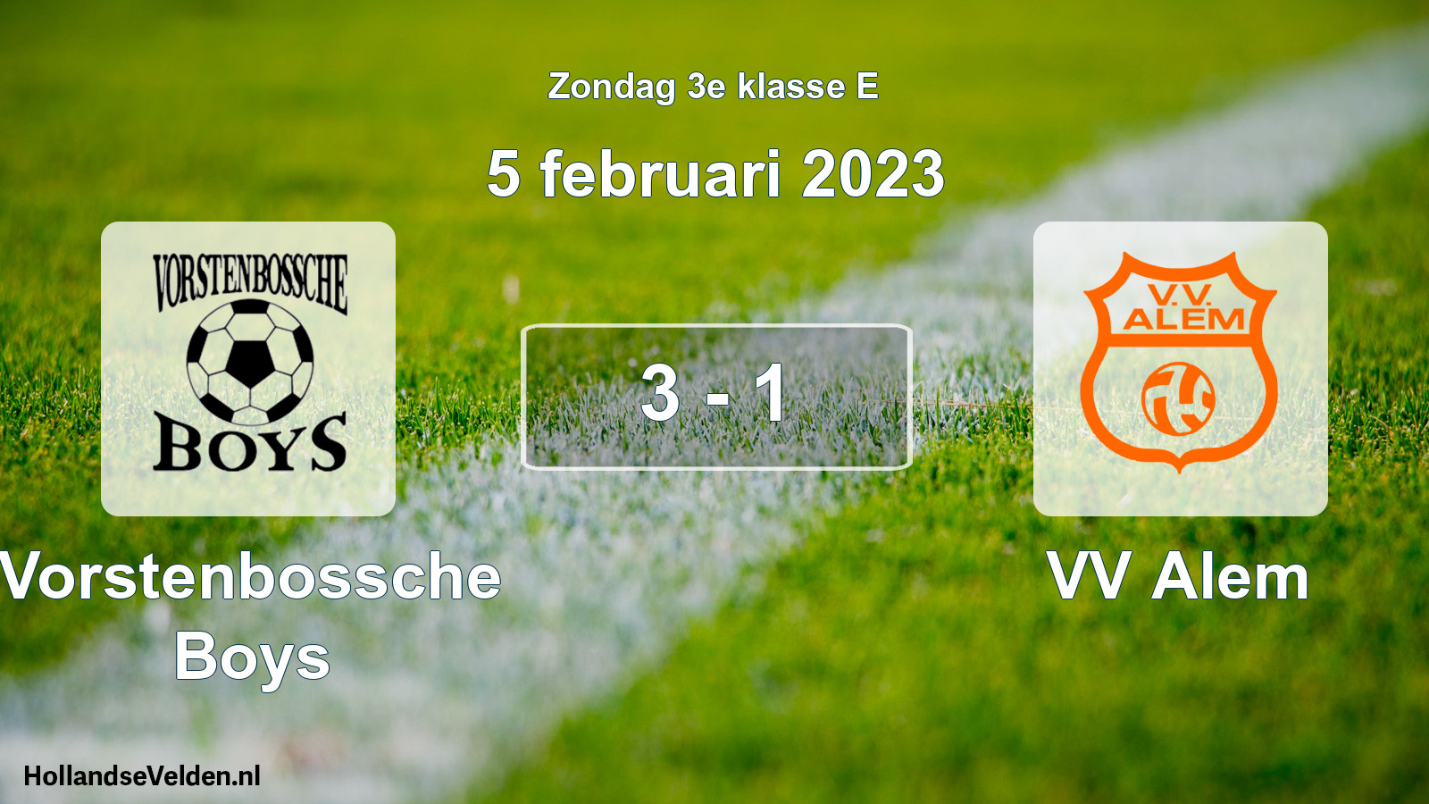 Total number of matches played: Vorstenbossche Boys - VV Alem 3 - 1 (5 February 2023)