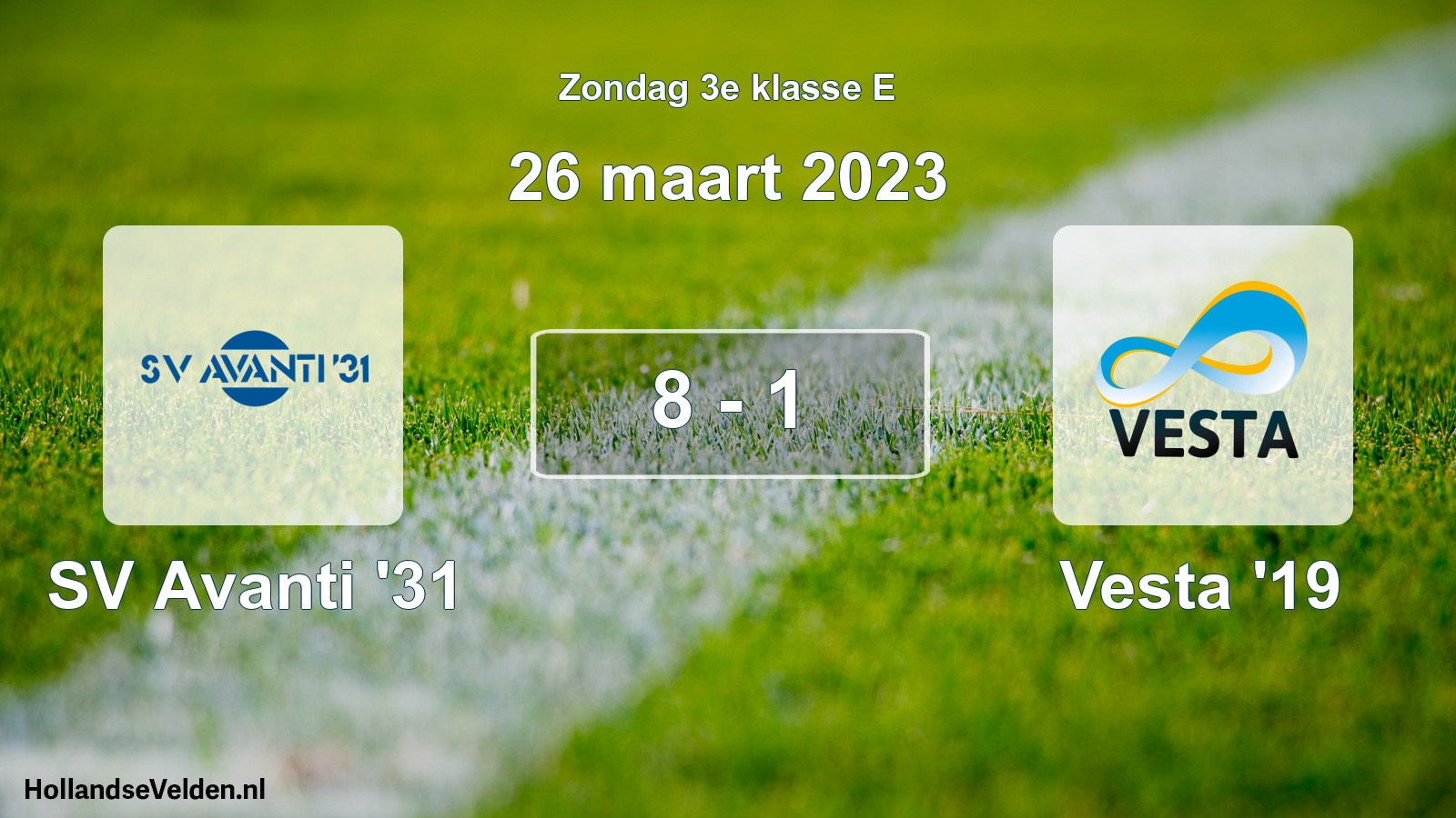 Total number of matches played: SV Avanti '31 - SSA Vesta '19 8 - 1 (26 March 2023)