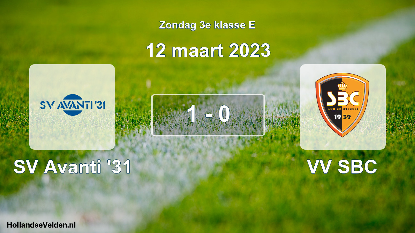 Total number of matches played: SV Avanti '31 - VV SBC 1 - 0 (12 March 2023)