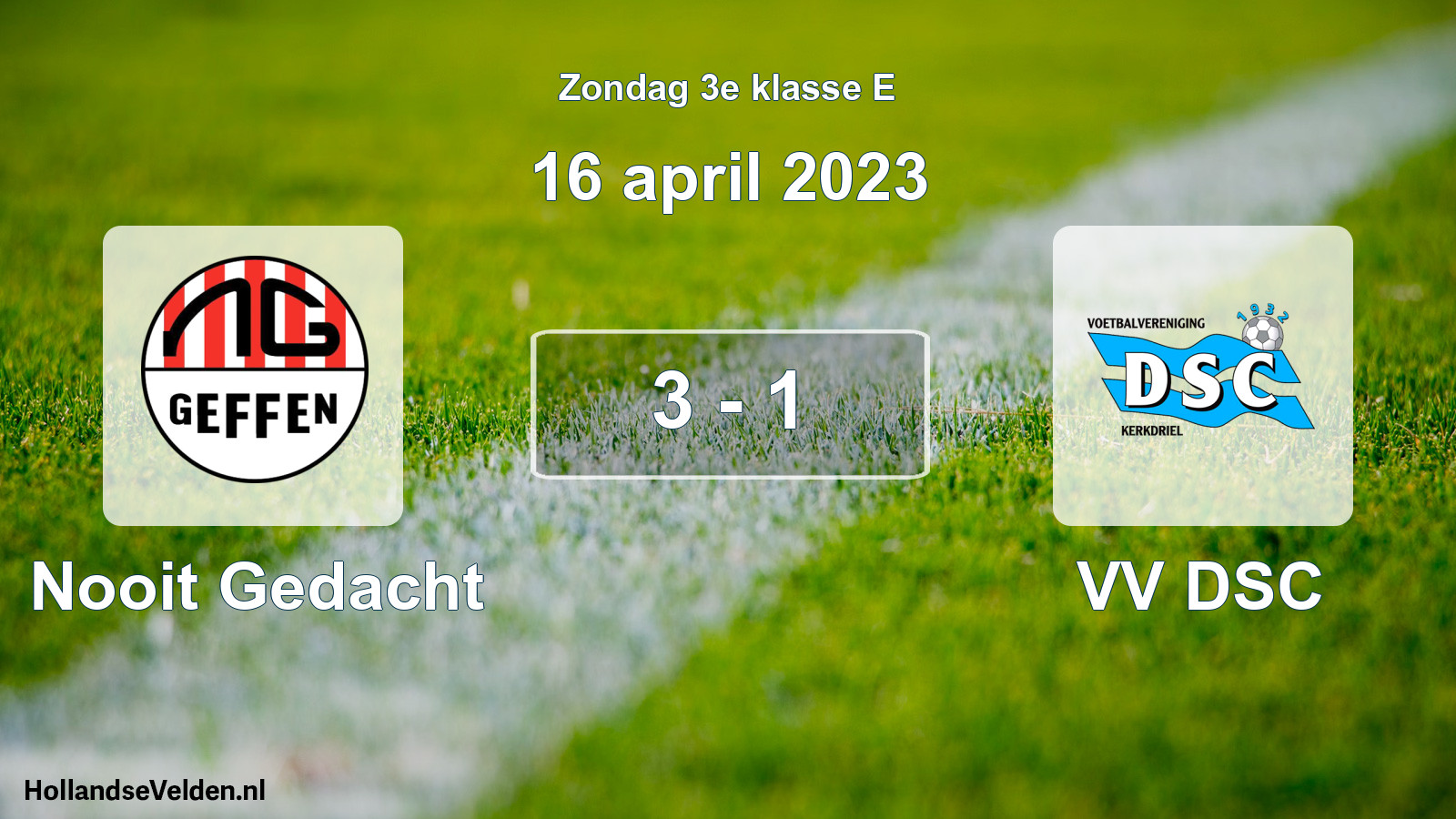 Total number of matches played: Nooit Gedacht - VV DSC 3 - 1 (16 April 2023)