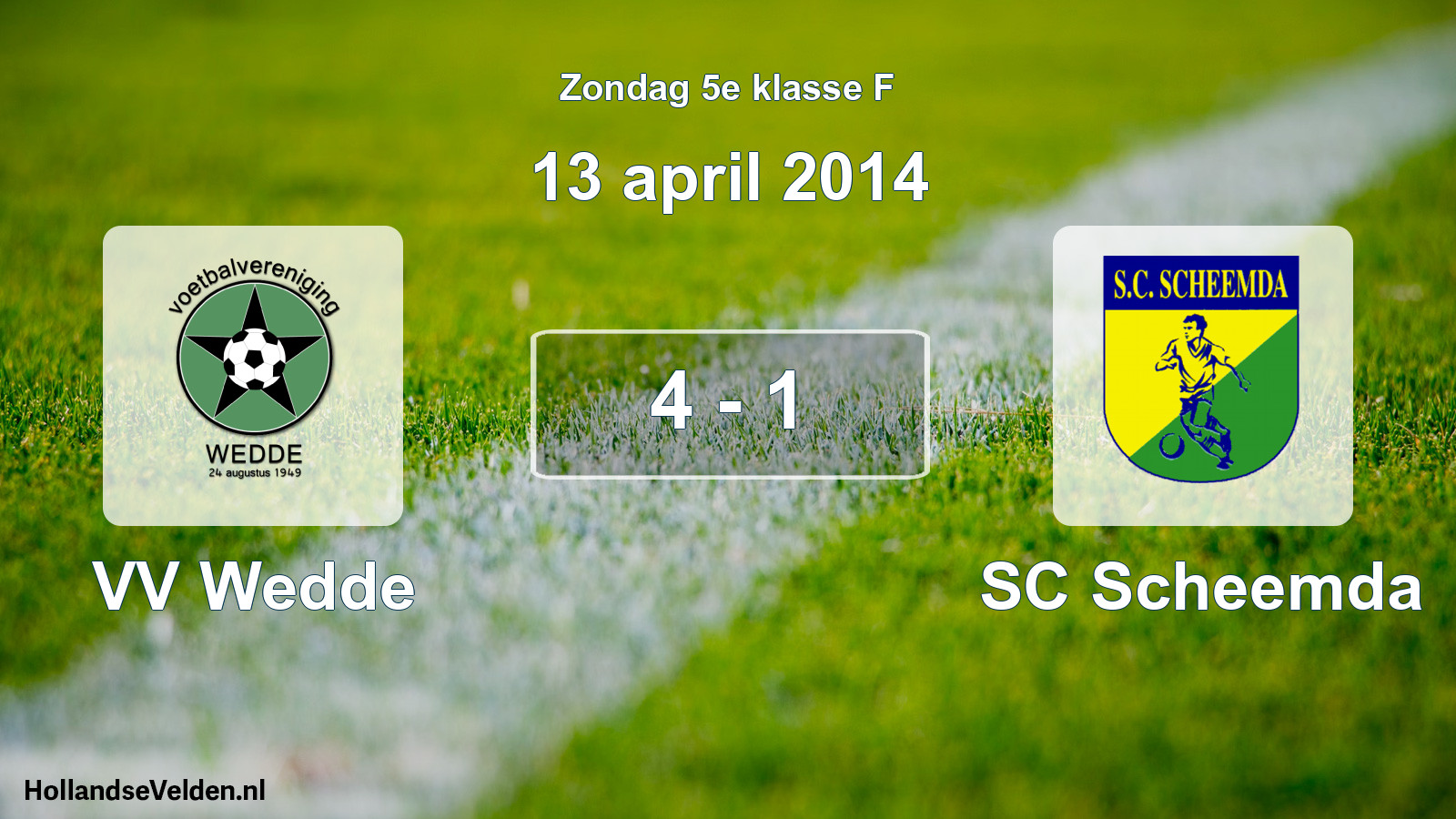 Total number of matches played: VV Wedde - SC Scheemda 4 - 1 (13 April 2014)