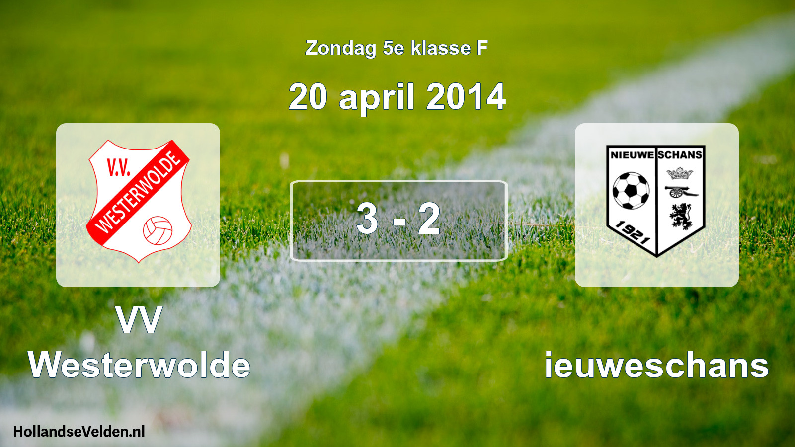 Total number of matches played: VV Westerwolde - Nieuweschans 3 - 2 (20 April 2014)