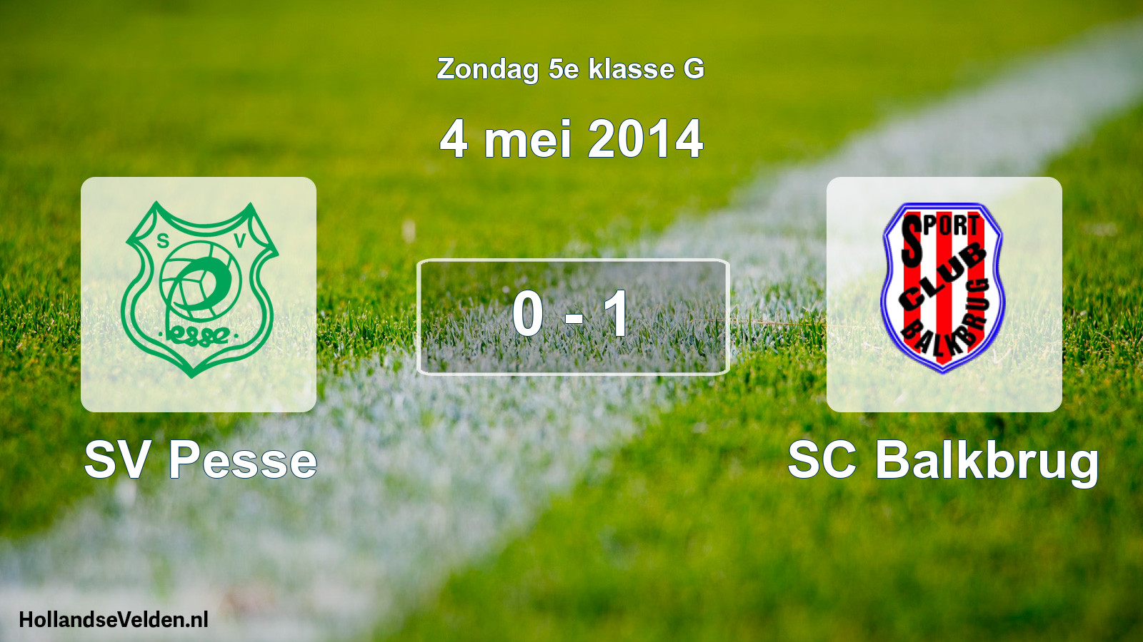 Total number of matches played: SV Pesse - SC Balkbrug 0 - 1 (4 May 2014)