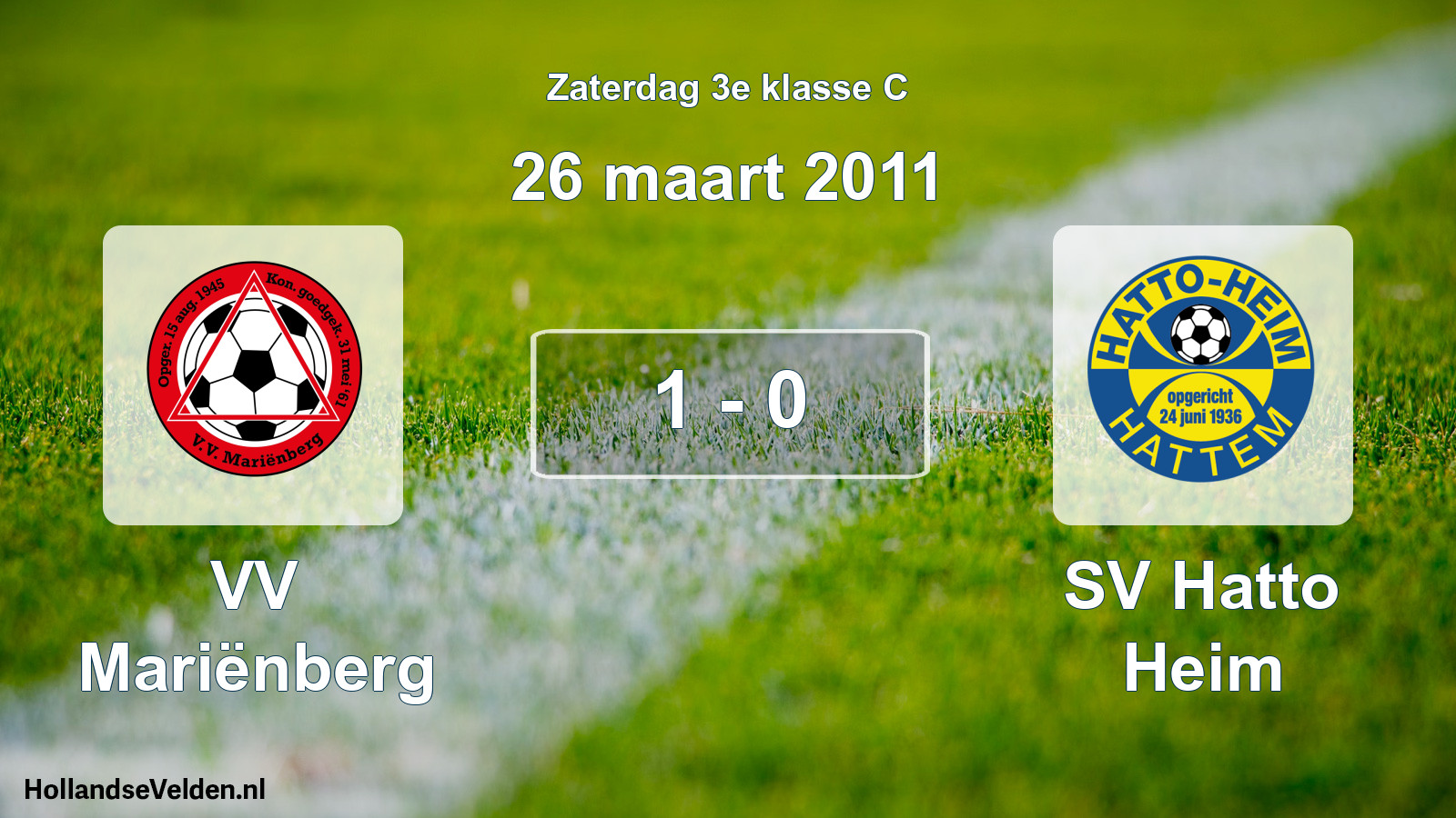 Total number of matches played: VV Mariënberg - SV Hatto Heim 1 - 0 (26 March 2011)