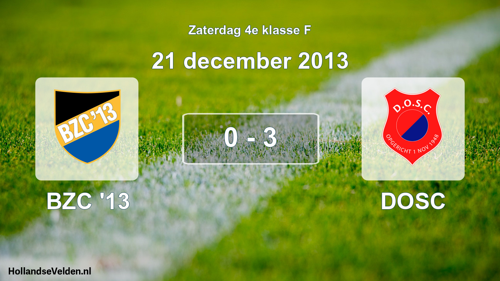 Total number of matches played: BZC '13 - DOSC 0 - 3 (21 December 2013)