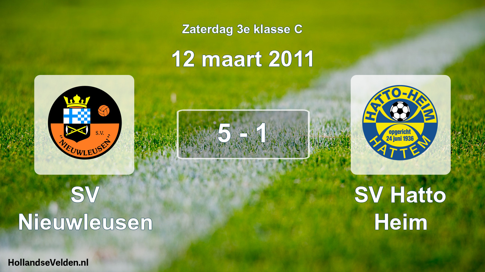 Total number of matches played: SV Nieuwleusen - SV Hatto Heim 5 - 1 (12 March 2011)
