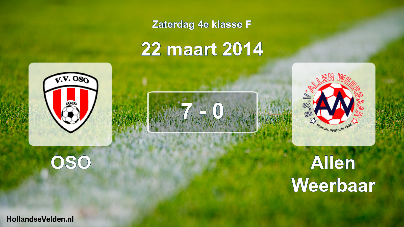 Total number of matches played: OSO - Allen Weerbaar 7 - 0 (22 March 2014)