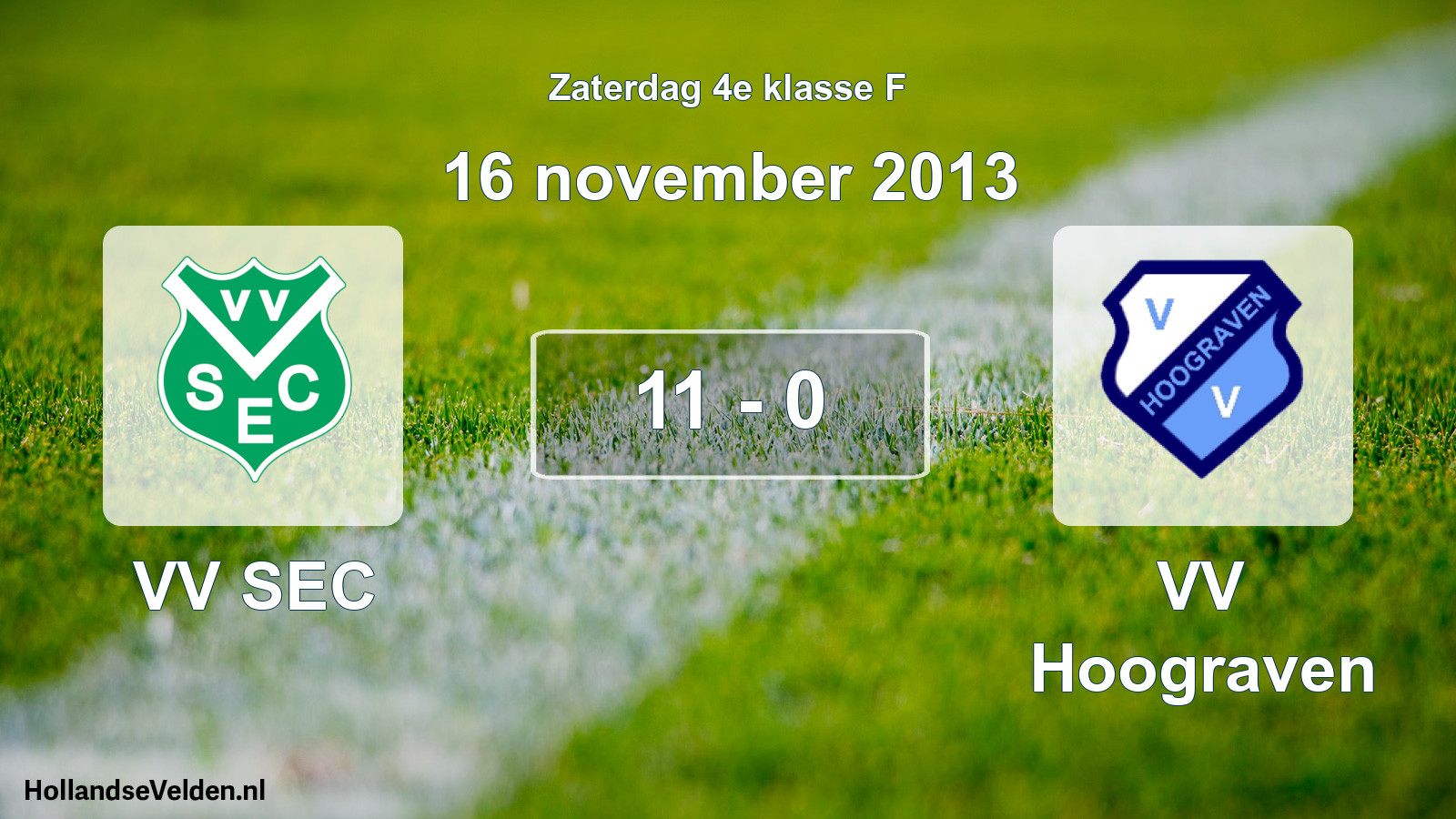 Gespeelde wedstrijd: VV SEC - VV Hoograven 11 - 0 (16 november 2013)