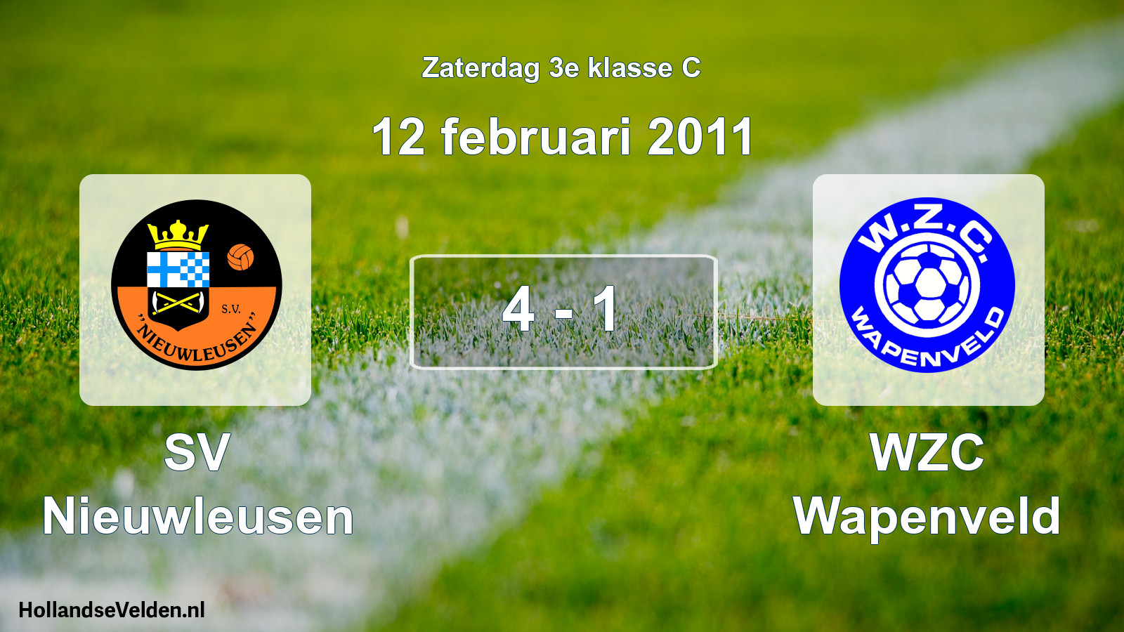 Total number of matches played: SV Nieuwleusen - WZC Wapenveld 4 - 1 (12 February 2011)