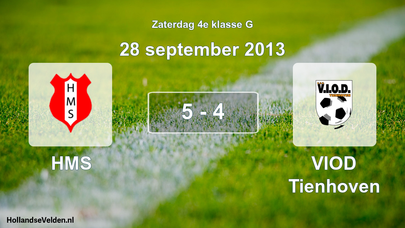 Total number of matches played: HMS - VIOD Tienhoven 5 - 4 (28 September 2013)