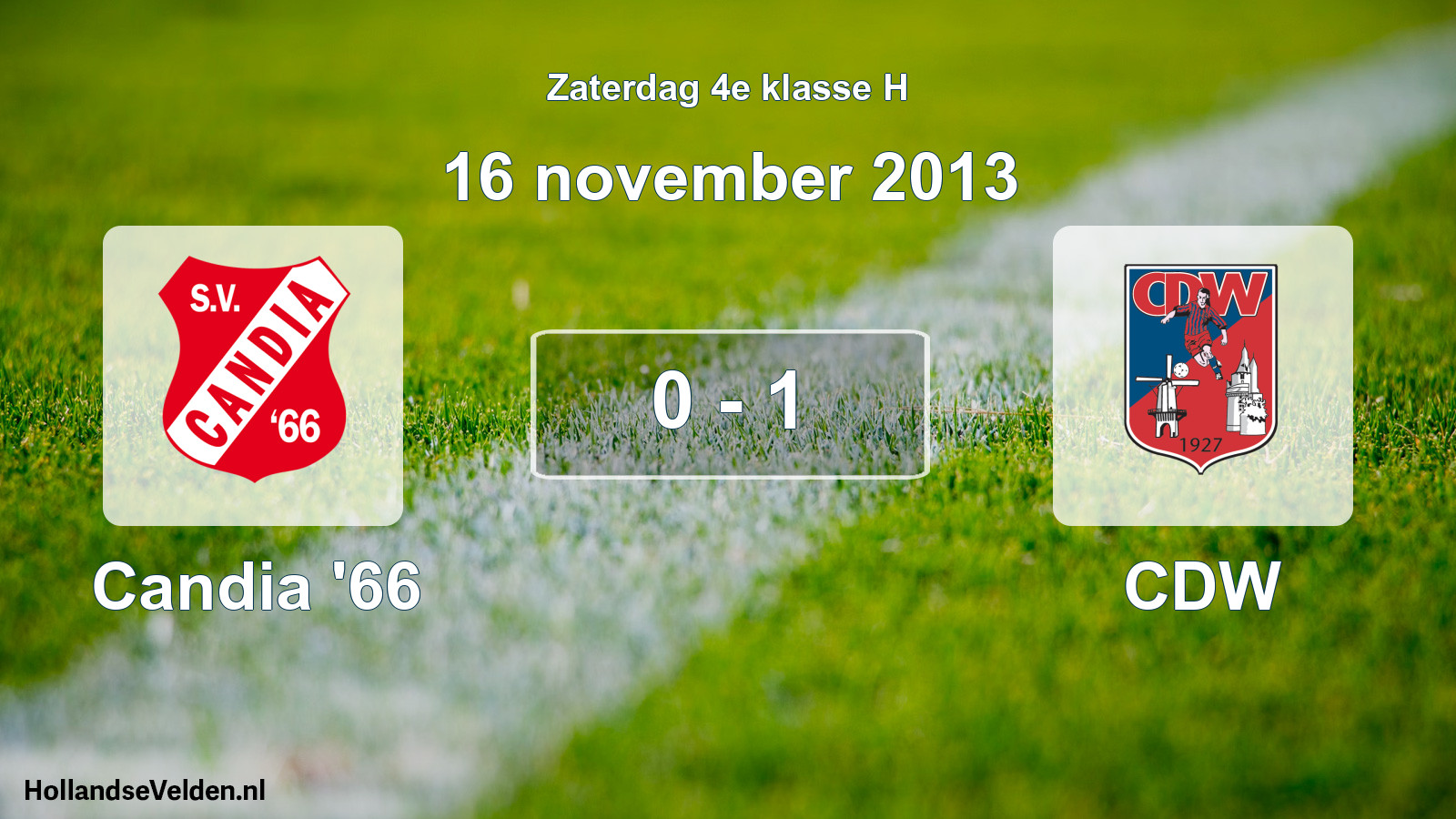 Total number of matches played: Candia '66 - CDW 0 - 1 (16 November 2013)