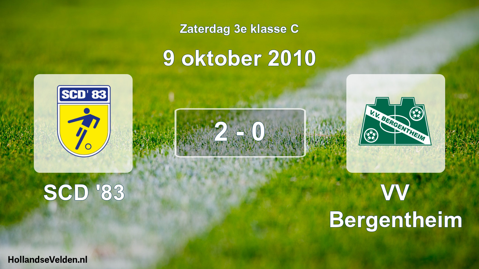 Total number of matches played: SCD '83 - VV Bergentheim 2 - 0 (9 October 2010)