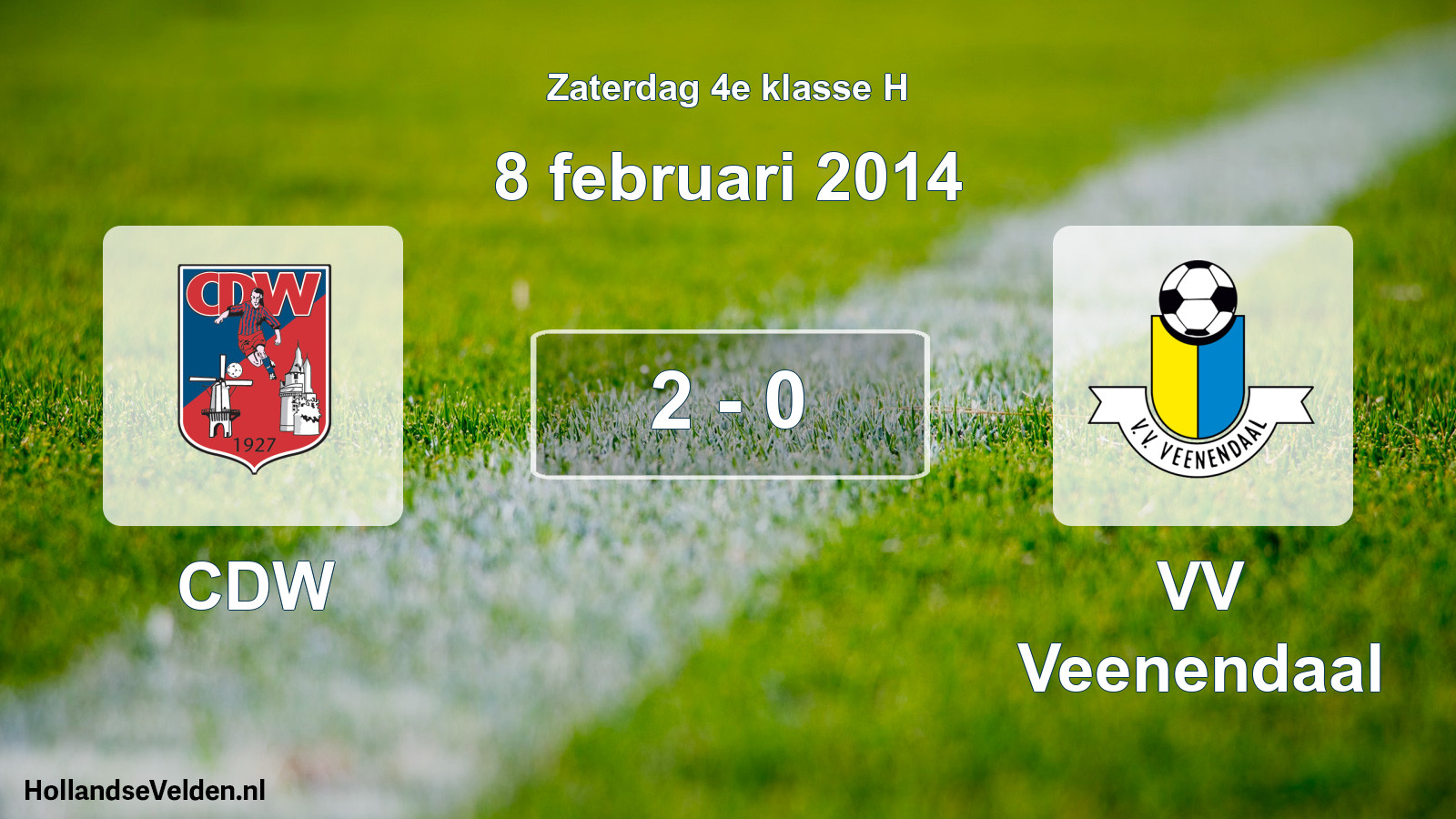 Total number of matches played: CDW - VV Veenendaal 2 - 0 (8 February 2014)