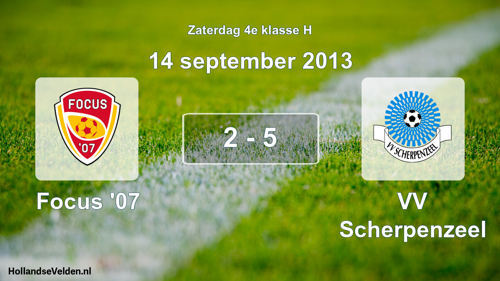 Total number of matches played: Focus '07 - VV Scherpenzeel 2 - 5 (14 September 2013)