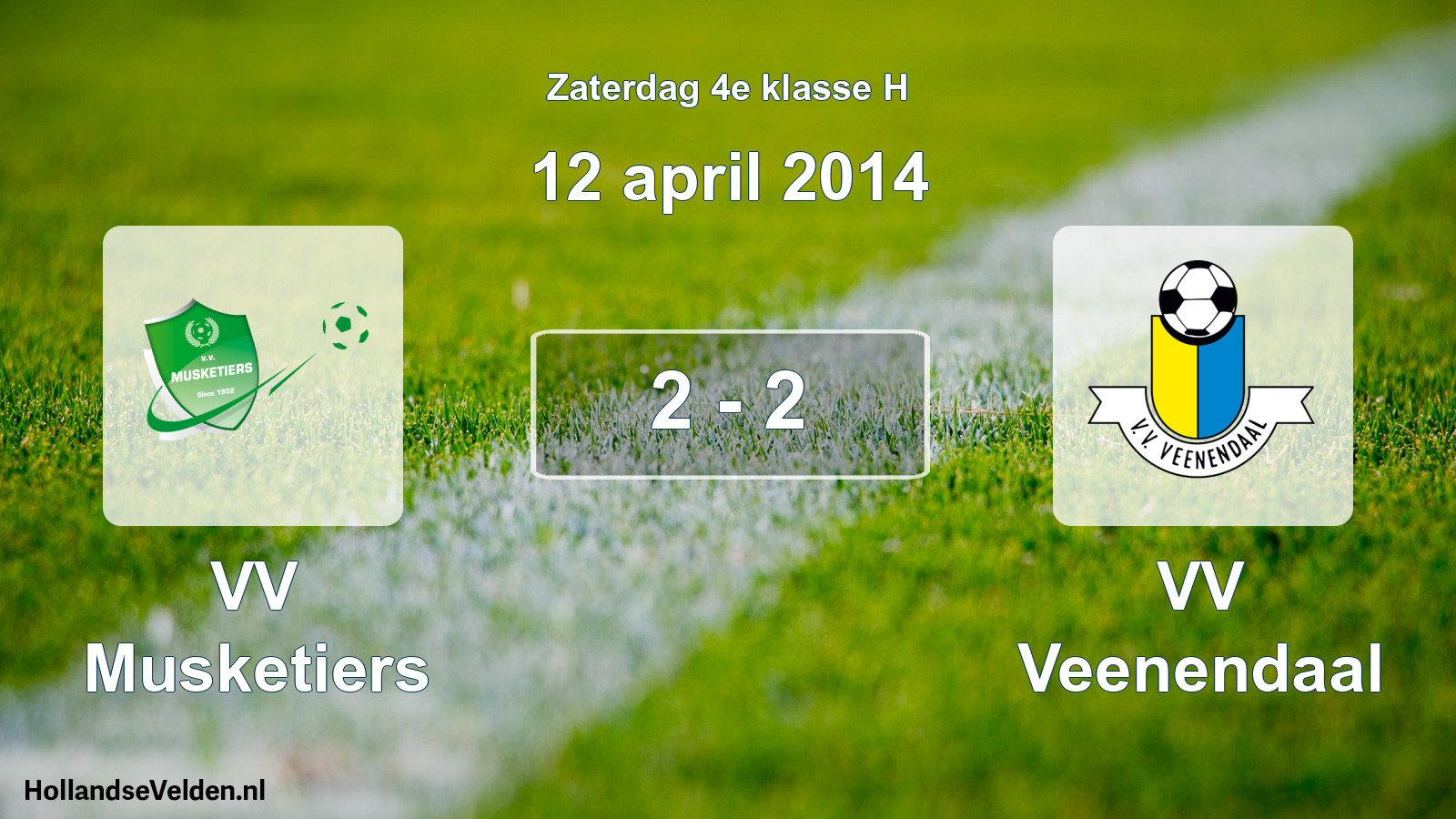 Total number of matches played: VV Musketiers - VV Veenendaal 2 - 2 (12 April 2014)