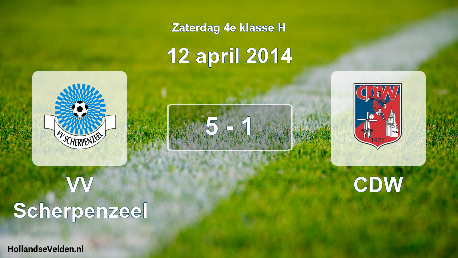 Total number of matches played: VV Scherpenzeel - CDW 5 - 1 (12 April 2014)