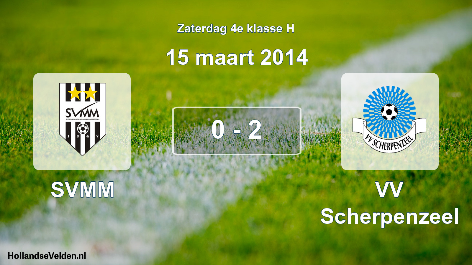 Total number of matches played: SVMM - VV Scherpenzeel 0 - 2 (15 March 2014)