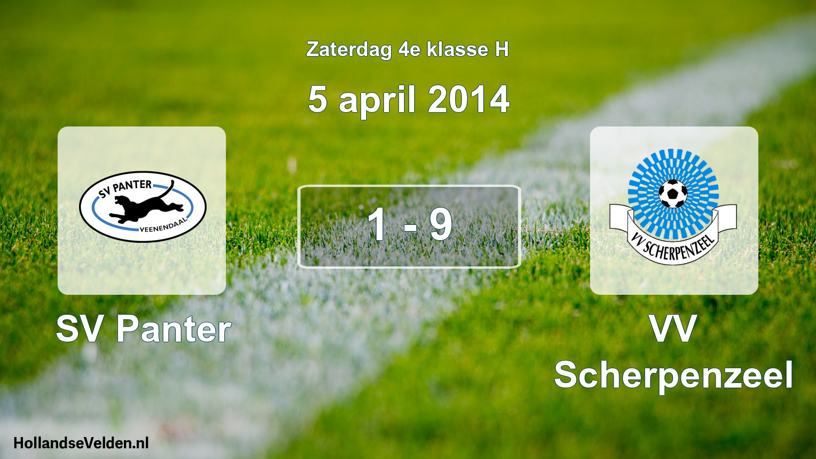 Total number of matches played: SV Panter - VV Scherpenzeel 1 - 9 (5 April 2014)