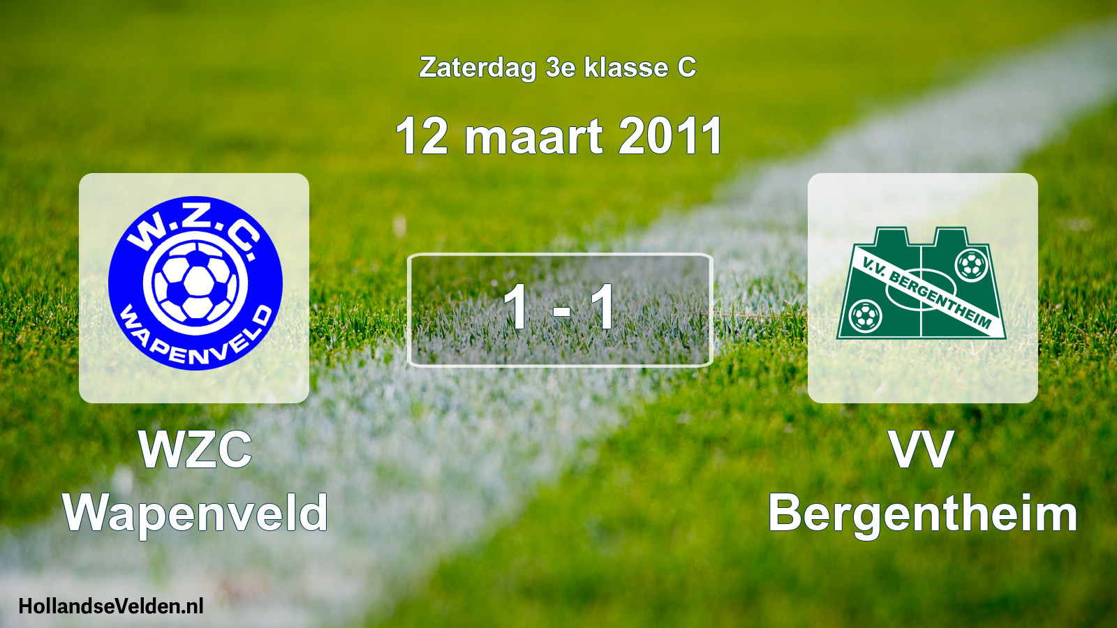 Total number of matches played: WZC Wapenveld - VV Bergentheim 1 - 1 (12 March 2011)