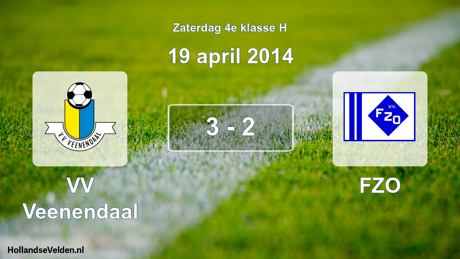 Total number of matches played: VV Veenendaal - FZO 3 - 2 (19 April 2014)