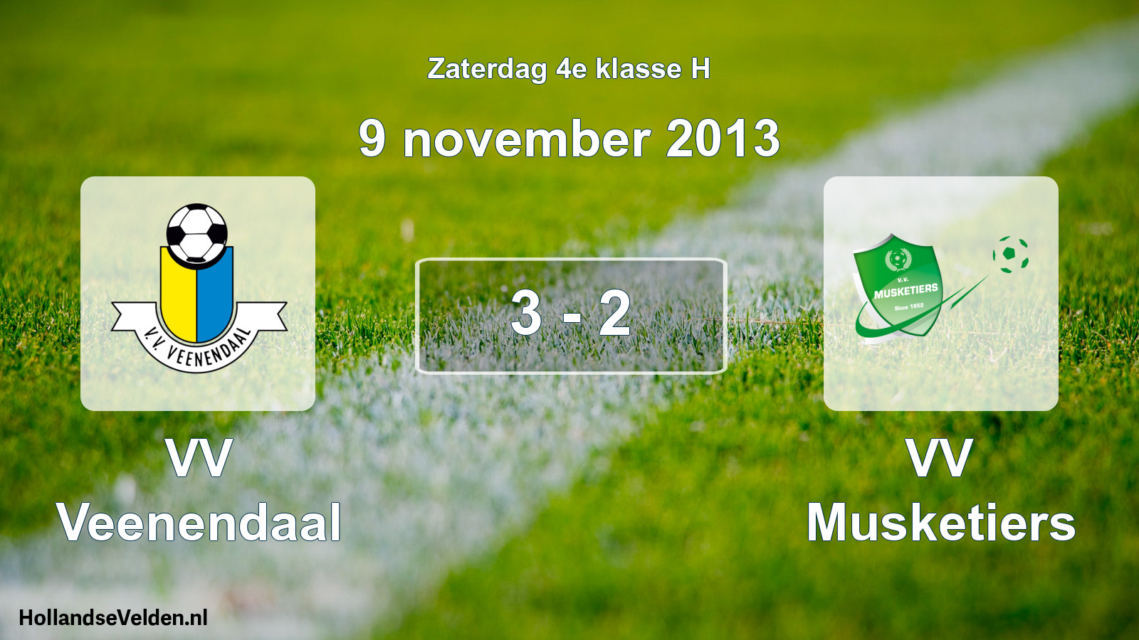 Total number of matches played: VV Veenendaal - VV Musketiers 3 - 2 (9 November 2013)
