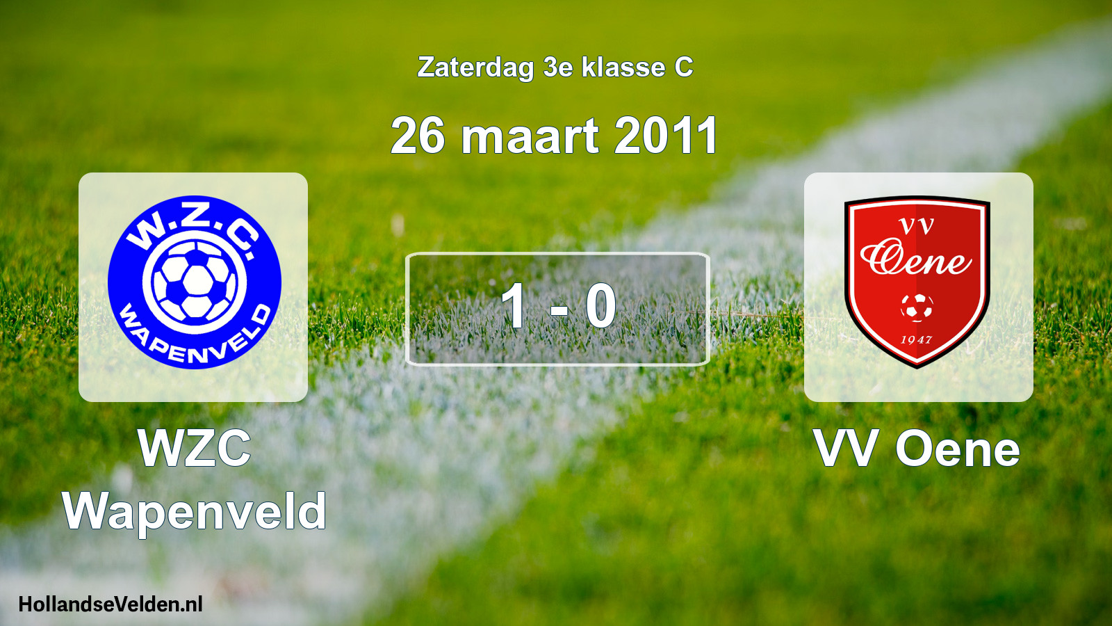 Total number of matches played: WZC Wapenveld - VV Oene 1 - 0 (26 March 2011)