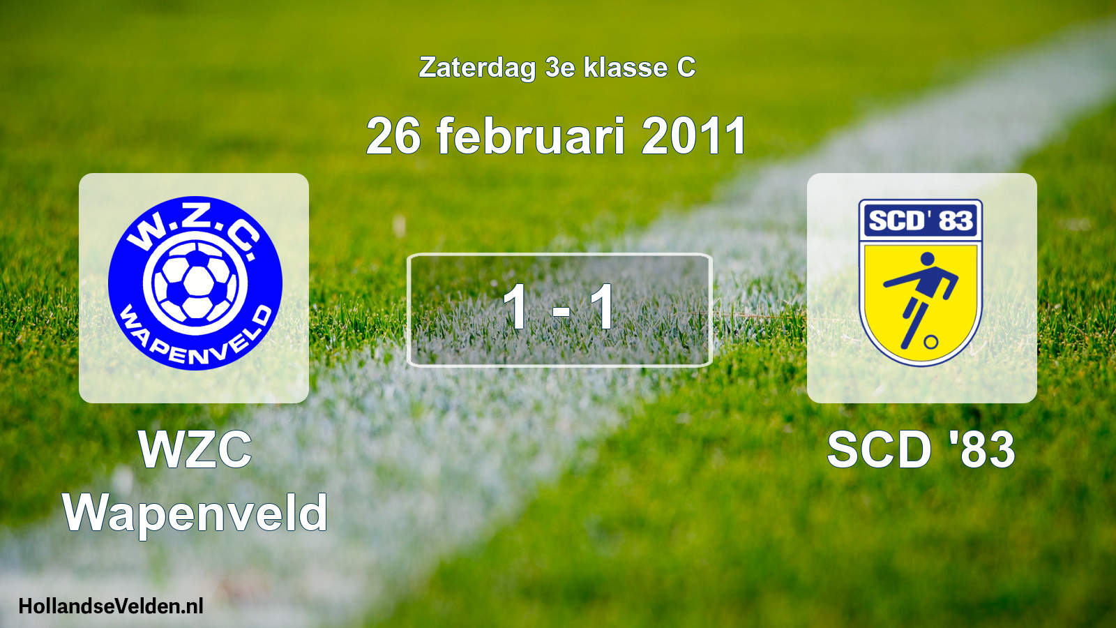 Total number of matches played: WZC Wapenveld - SCD '83 1 - 1 (26 February 2011)