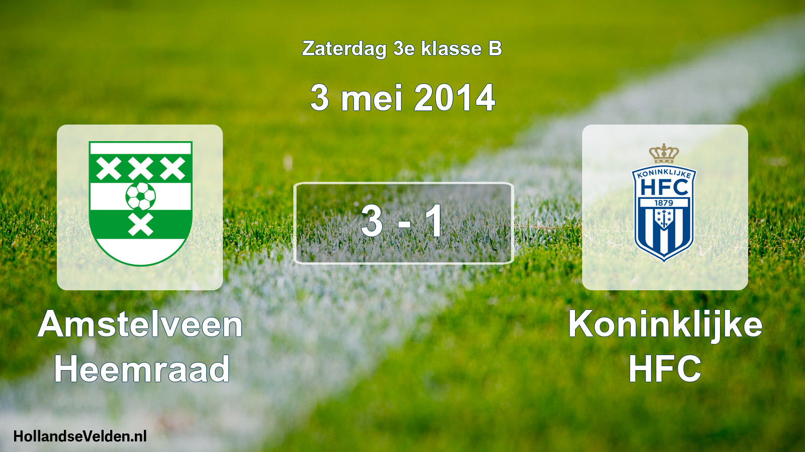Total number of matches played: Amstelveen Heemraad - Koninklijke HFC 3 - 1 (3 May 2014)