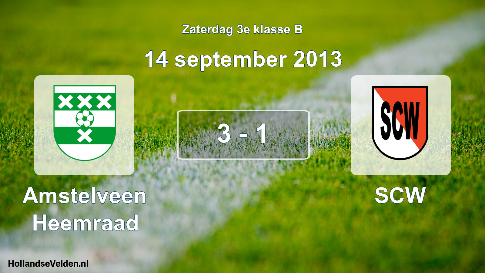 Total number of matches played: Amstelveen Heemraad - SCW 3 - 1 (14 September 2013)