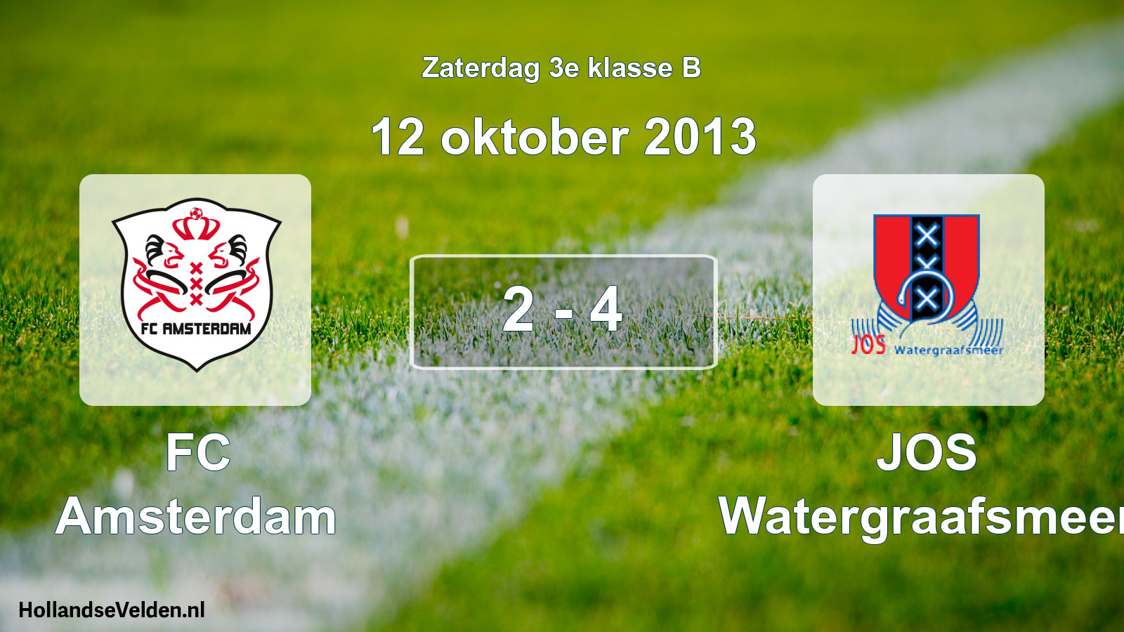 Total number of matches played: FC Amsterdam - JOS Watergraafsmeer 2 - 4 (12 October 2013)