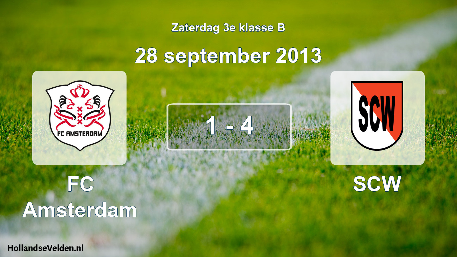 Total number of matches played: FC Amsterdam - SCW 1 - 4 (28 September 2013)