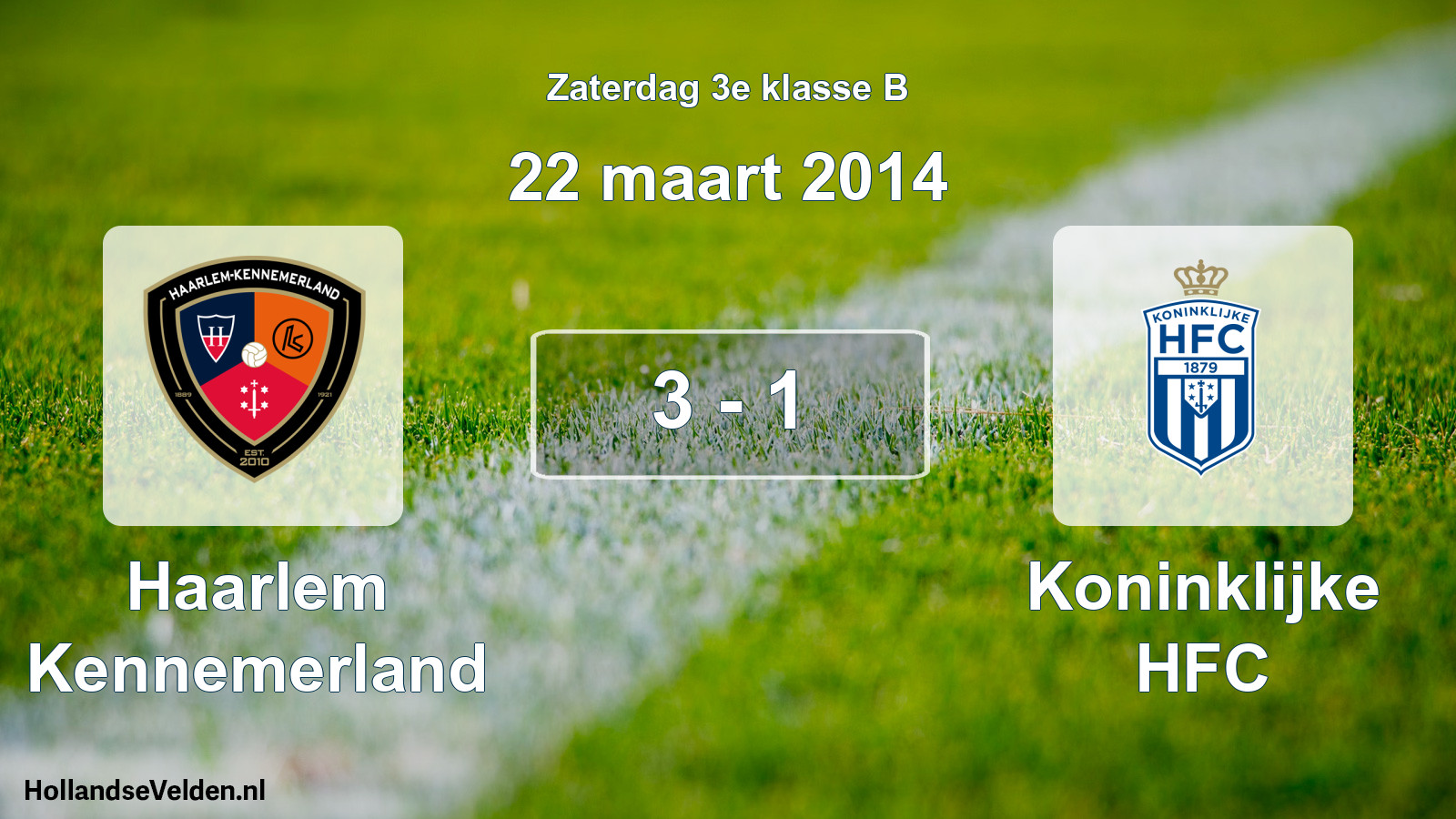 Total number of matches played: Haarlem Kennemerland - Koninklijke HFC 3 - 1 (22 March 2014)