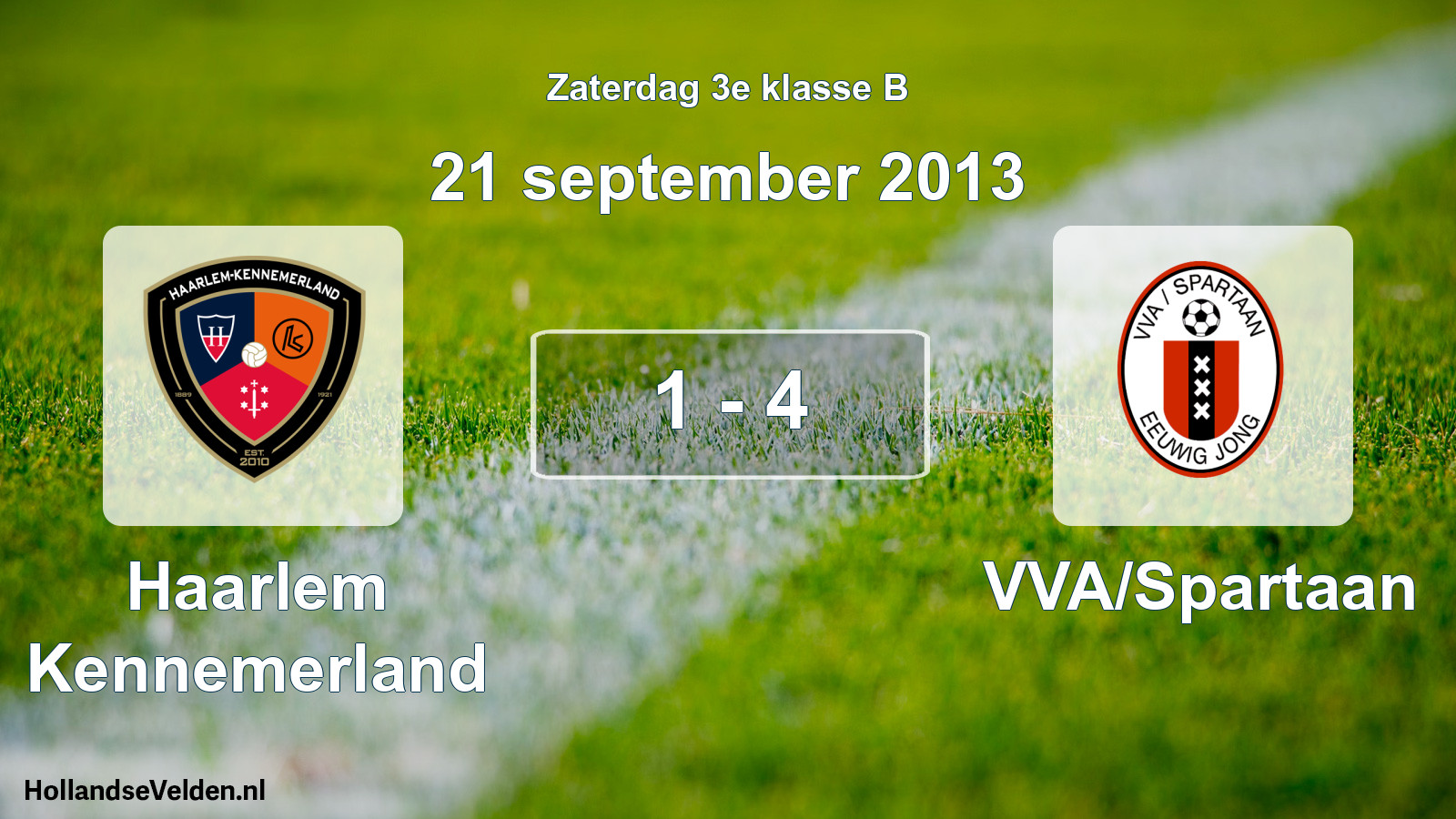 Total number of matches played: Haarlem Kennemerland - VVA/Spartaan 1 - 4 (21 September 2013)