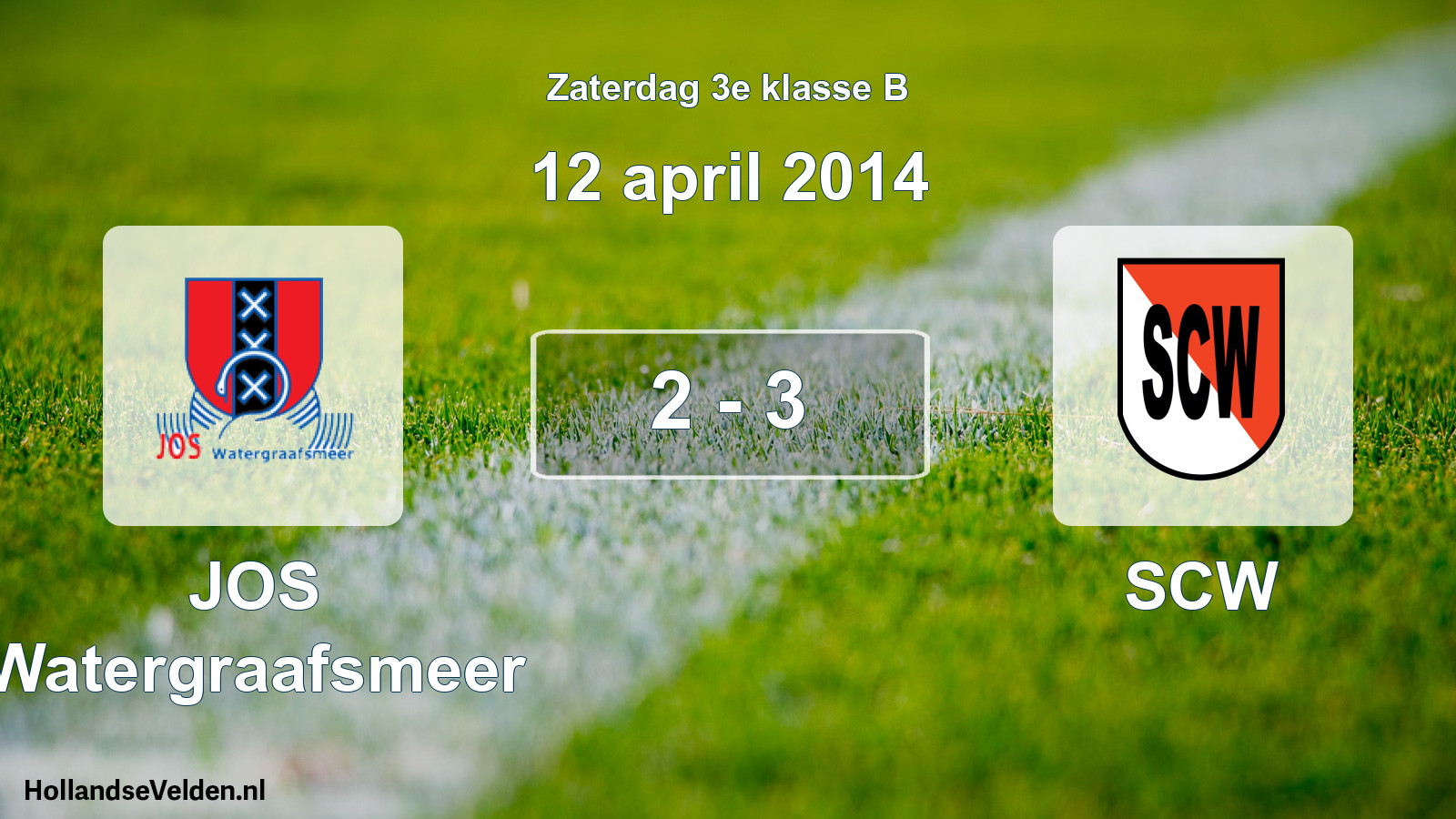 Total number of matches played: JOS Watergraafsmeer - SCW 2 - 3 (12 April 2014)