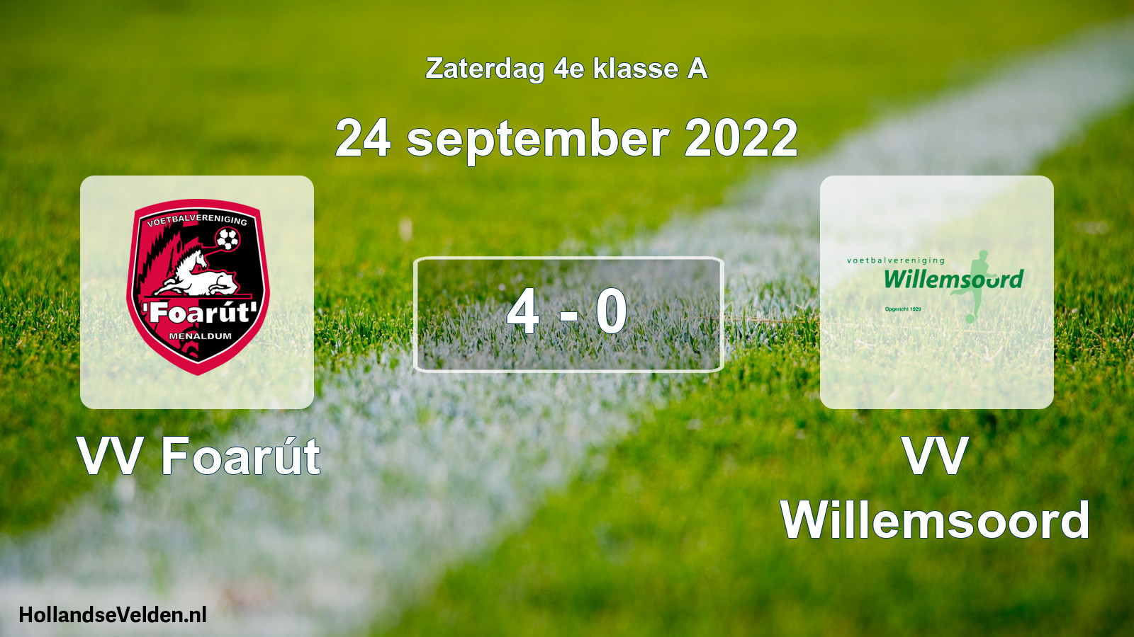 Total number of matches played: VV Foarút - VV Willemsoord 4 - 0 (24 September 2022)