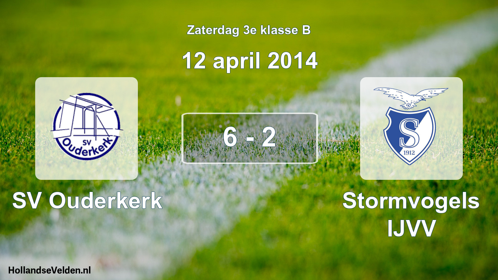 Total number of matches played: SV Ouderkerk - Stormvogels IJVV 6 - 2 (12 April 2014)