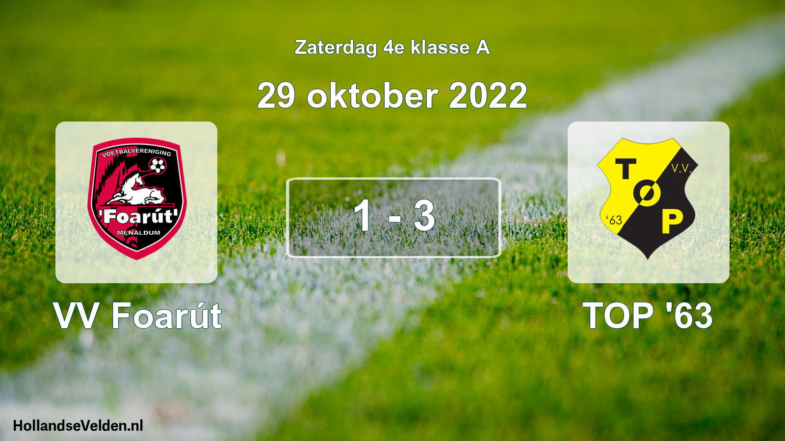 Total number of matches played: VV Foarút - TOP '63 1 - 3 (29 October 2022)