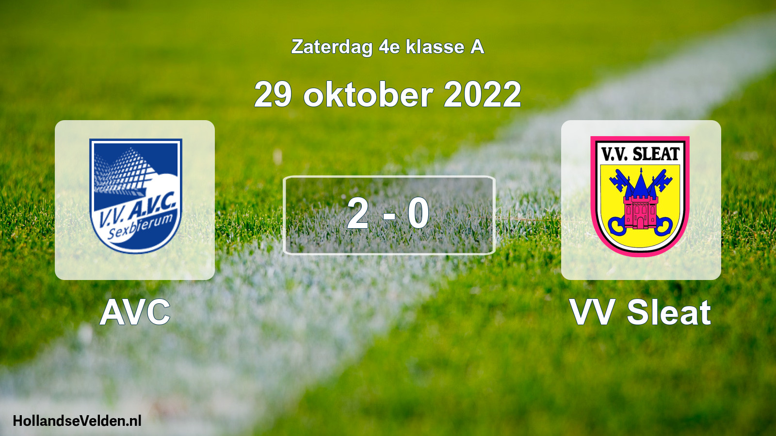 Total number of matches played: AVC - VV Sleat 2 - 0 (29 October 2022)