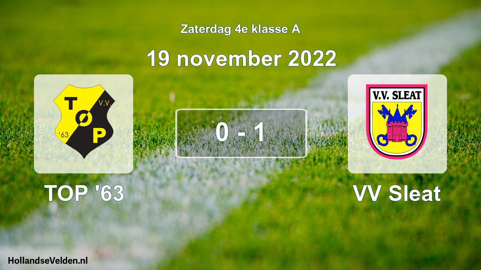 Total number of matches played: TOP '63 - VV Sleat 0 - 1 (19 November 2022)