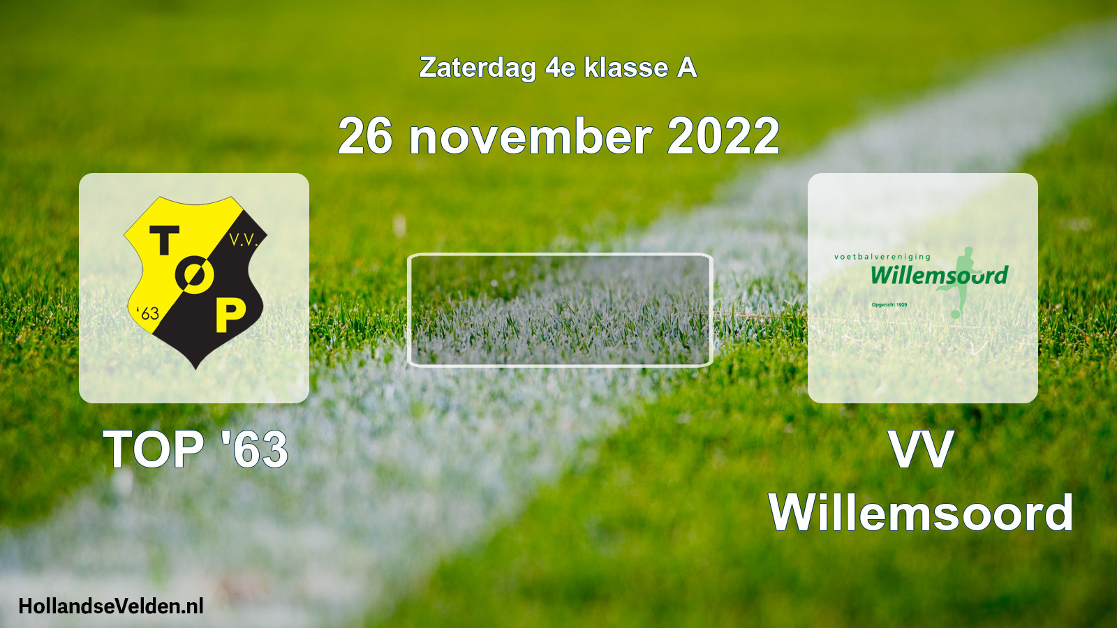 Scheduled Match: TOP '63 - VV Willemsoord (26 November 2022)