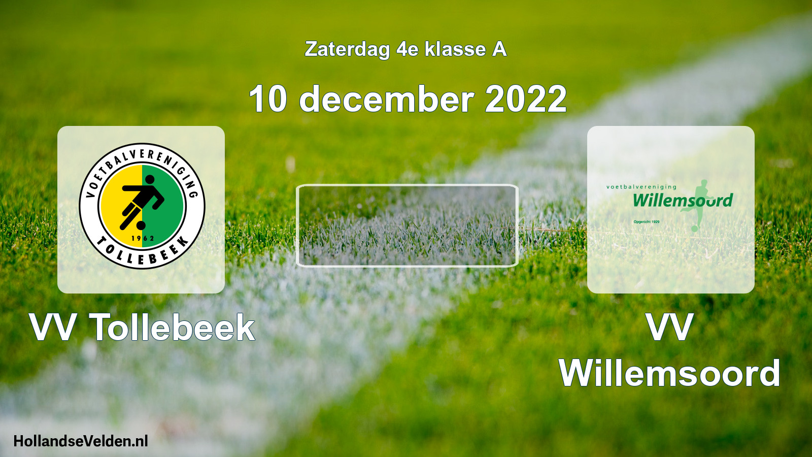 Scheduled Match: VV Tollebeek - VV Willemsoord (10 December 2022)