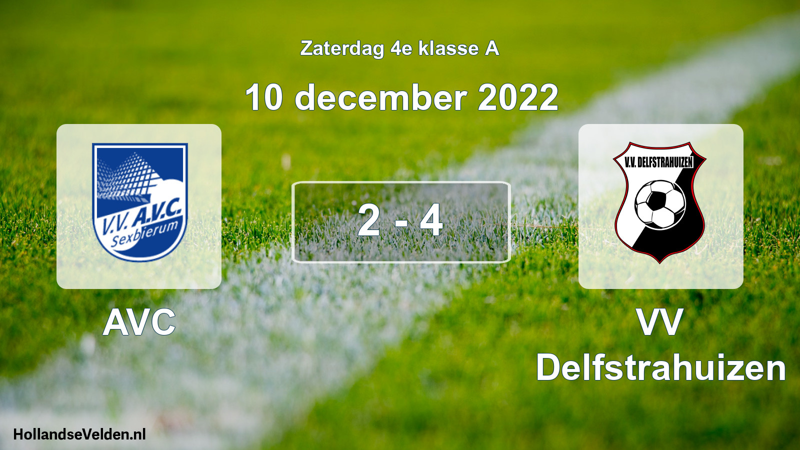 Total number of matches played: AVC - VV Delfstrahuizen 2 - 4 (10 December 2022)