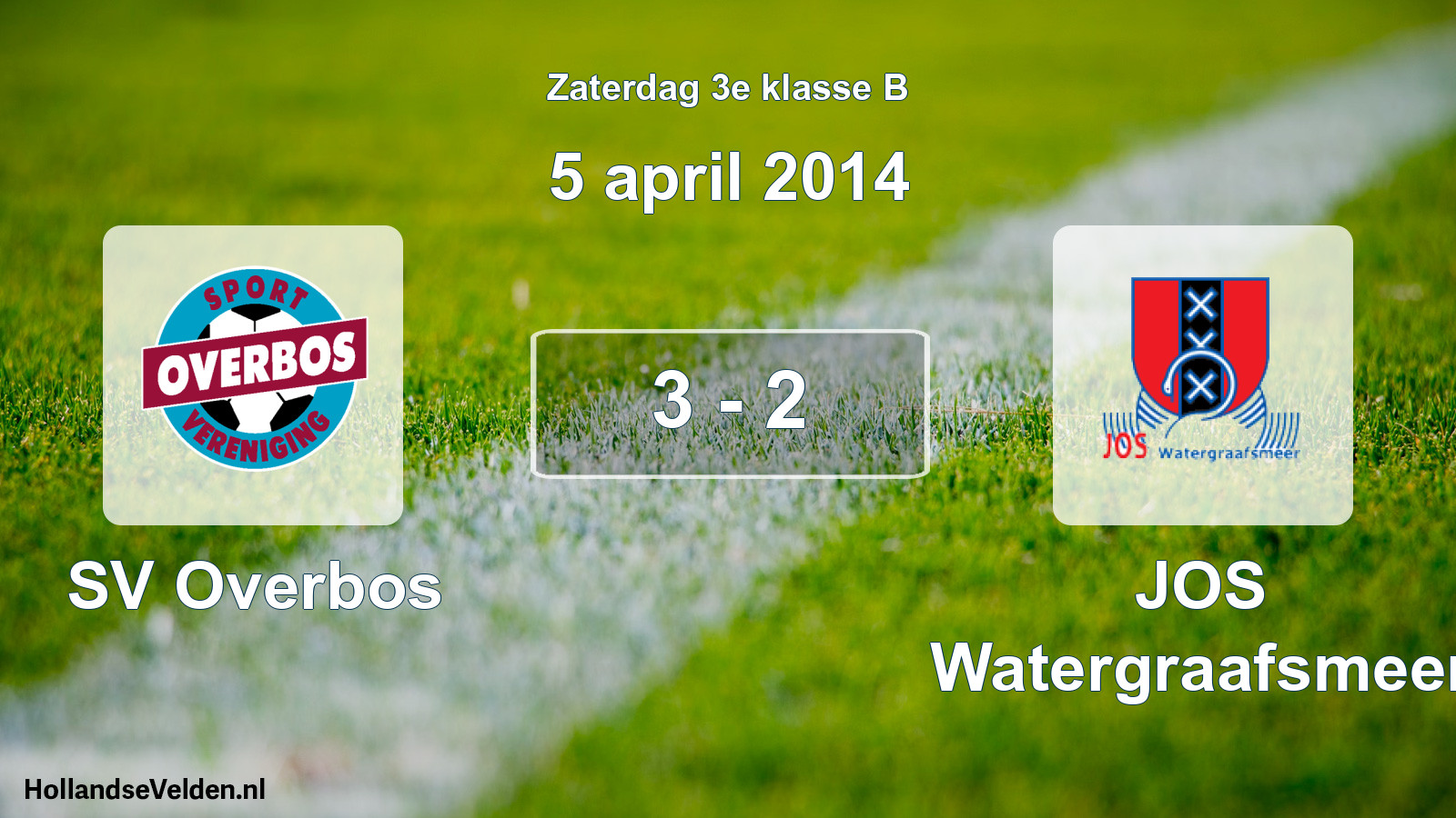 Total number of matches played: SV Overbos - JOS Watergraafsmeer 3 - 2 (5 April 2014)
