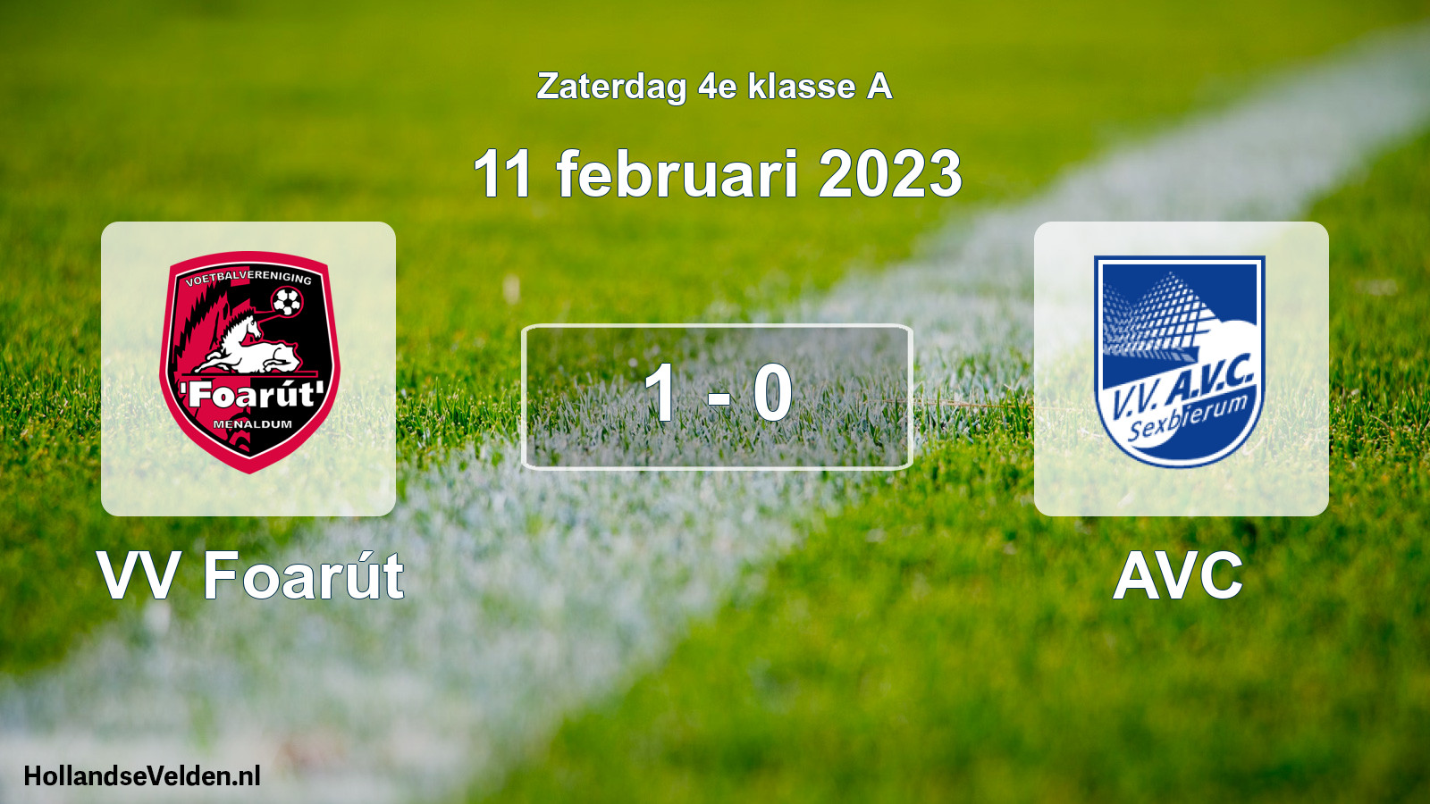 Total number of matches played: VV Foarút - AVC 1 - 0 (11 February 2023)