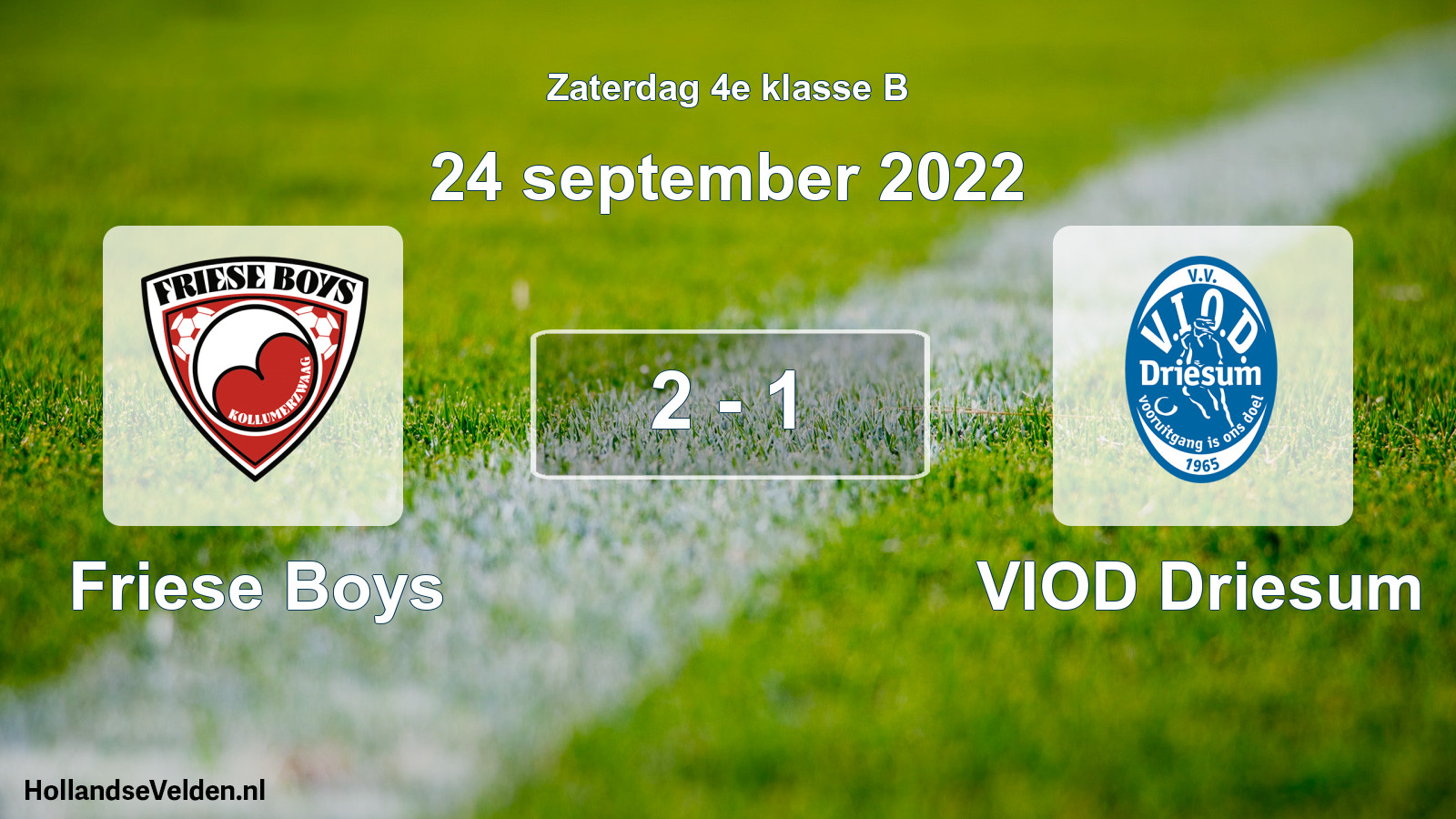 Total number of matches played: Friese Boys - VIOD Driesum 2 - 1 (24 September 2022)